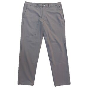 CRZ YOGA Mens Chino Golf Pants 38X30 Light Gray Performance Flat Front Pockets
